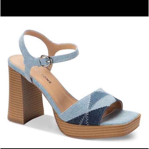 Sun & Stone color block denim sandals 8.5 - Picture 2 of 12